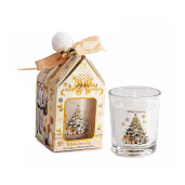 Lumanare parfumata Craciun in cutie cadou aroma White Serenity cm 5,5 x 5,5 x 12 H