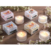 Lumanare parfumata in borcan sticla, cutie cadou aroma Vanilie cm 9 x 9 x 5 H