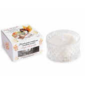 Lumanare parfumata in borcan sticla, cutie cadou aroma Lemn santal, Ambra cm 9 x 9 x 5 H