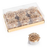 Set 6 lumanari Craciun ceara aurie  Ø 4 cm x 3 H