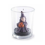 Lumanare Halloween Vrajitoare ceara in pahar sticla II Ø 5,5 x 6,5 H
