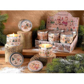 Set 3 candele Craciun parfumate Ø 7,5 cm x 5 H