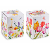 Set 2 lumanari parfumate arome Florale in borcane sticla, cutii cadou Ø 9 cm x 12 H