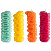 Set 4 lumanari ambientale ceara multicolora cm 4,5 x 3,5 x 14,5 H