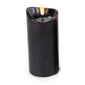 Set 3 lumanari ambientale cu led ceara neagra Ø 7 cm x 16 H, Ø 7 x 13 H, Ø 7 x 10,5 H 