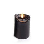 Set 3 lumanari ambientale cu led ceara neagra Ø 7 cm x 16 H, Ø 7 x 13 H, Ø 7 x 10,5 H 