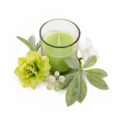 Set cadou, 2 lumanari parfumate aroma Gardenia, 2 mini coronite 19 x 10,5 x 7 H