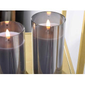 Set 3 candele sticla cu led 7.5x15 cm, 7.5x12.5 cm, 7.5x10 cm