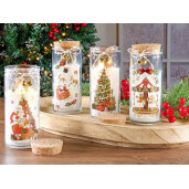 Set 4 lumanari Craciun parfumate  Ø 6 cm x 14,5 H