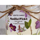 Lumanare parfumata in borcan aroma Vanile, Flori Viorele Ø 7,5 cm x 10 H