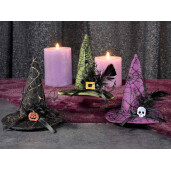 Palarie Halloween Vrajitoare textil multicolor  Ø 10 cm x 11 H