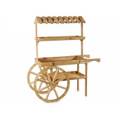 Carucior candy bar lemn maro 120x51x138 cm