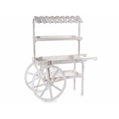 Carucior candy bar lemn alb natur 120x51x138 cm