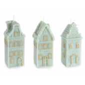 Set 3 lumanari Casute Craciun cm 5,5 x 5 x 13 H