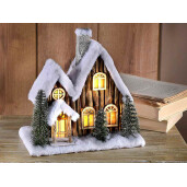 Casuta Craciun cu led 26x14x25 cm
