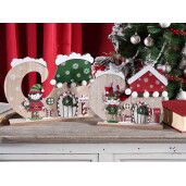 Set 2 decoratiuni Craciun lemn multicolor 28.5x5x22 cm, 24x5x19.5 cm