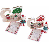 Set 2 decoratiuni Craciun lemn multicolor 28,5 x 5 x 22 H,  24 x 5 x 19,5 H