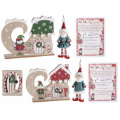 Set 2 decoratiuni Craciun lemn multicolor 28,5 x 5 x 22 H,  24 x 5 x 19,5 H