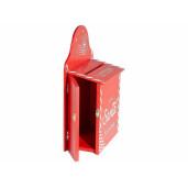 Cutie postala Craciun lemn rosu alb 20.5x10.5x32 cm