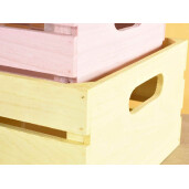 Set 3 cutii depozitare lemn 35x25x14 cm, 30x21.5x12 cm, 25x19x10 cm