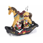 Figurina Craciun muzicala polirasina multicolora 24.5x9.5x22 cm