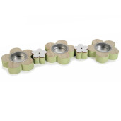 Set 2 suporturi lumanari lemn multicolor 31x8.5x2 cm