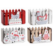 Set 4 cosulete Paste lemn multicolor 12x8x7 cm