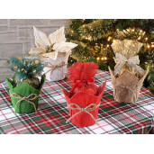 Set 4 cosulete iuta multicolora Ø 12 cm x 14 H