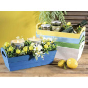 Cos lemn albastru inchis 31,5 x 12 x 8,5 H