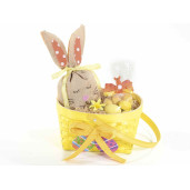 Cos bambus galben decor oua Paste 20 cm x 17 cm x 25 h