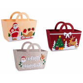 Set 3 gentute Craciun textil multicolor 22x10x17 cm