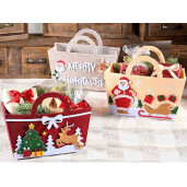 Set 3 gentute Craciun textil multicolor 22x10x17 cm