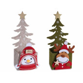 Set 2 cosulete Craciun textil multicolor cm 10 x 7,5 x 22 H