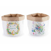 Set 2 cosuri textil multicolor Flori  Ø 20 cm x 20 H