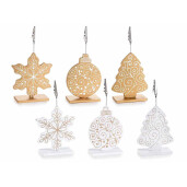 Set 6 decoratiuni memo clip Craciun 7.5x3.5x15 cm
