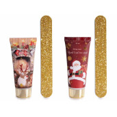 Set 2 creme maini, 2 pile unghii cadou Craciun cm 6 x 3,5 x 13,5 H, 40 ml