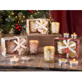 Set candela, 2 lumanari Craciun in cutie cadou Ø 5 x 6 H