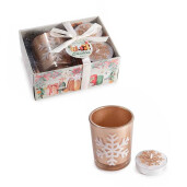 Set candela, 2 lumanari Craciun in cutie cadou JH Ø 5 x 6 H