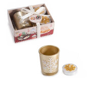Set candela, 2 lumanari Craciun in cutie cadou JL Ø 5 x 6 H
