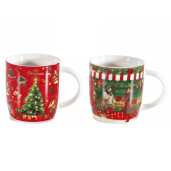 Set 4 cani Christmas portelan multicolor 8.5x9 cm, 350 ml