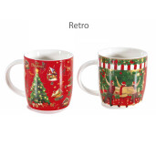 Set 4 cani Christmas portelan multicolor 8.5x9 cm, 350 ml