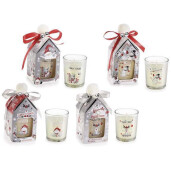 Set 4 candele parfumate Snow Holiday 5.5x5.5x11.5 cm