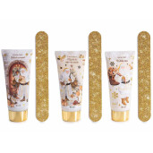 Set 3 creme maini parfumate, 3 pile unghii cadou Craciun cm 6 x 3,5 x 13,5 H, 3x40 ml