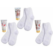 Set 3 cutii cadou Craciun crema sosete 8.5x5.5x18 cm