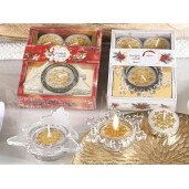 Set 2 suporturi, 6 lumanari Craciun cm 10 x 12,5 x 2 H