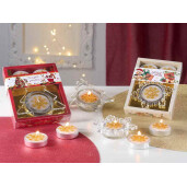 Set candela cu lumanare in cutie cadou Bradut 8,5x9x2 H