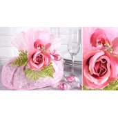 Set 2 flori artificiale Trandafiri si Feriga 35 cm