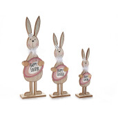 Set 3 figurine Iepurasi Paste 16x7x50 cm, 12.5x6x40 cm, 9.5x6x30 cm
