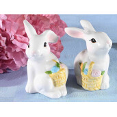 Set 2 figurine Iepurasi Paste ceramica multicolora 7.5x6x9 cm