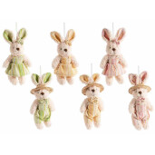 Set 6 figurine Iepurasi Paste textil multicolor 10x6x21 H